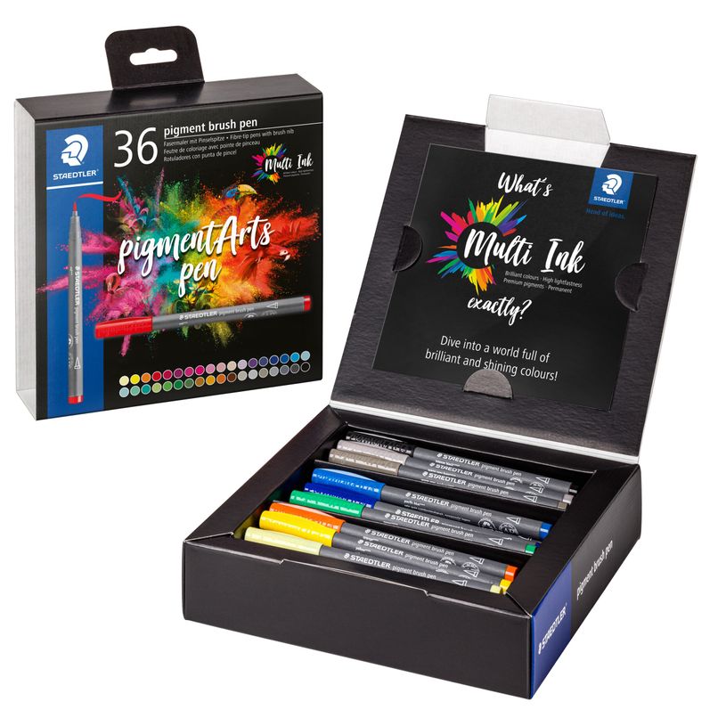 4007817096932-STAEDTLER Pigment brush 371 - 36 feutres pointe pinceau - couleurs assorties - encre Multi-P_405177292_3-2