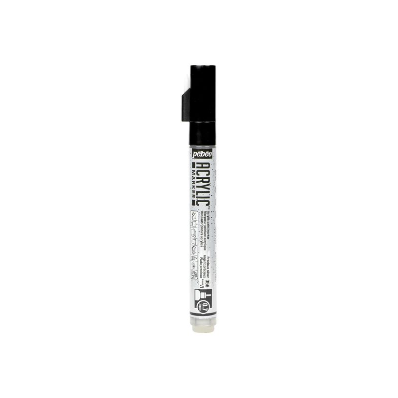 3167862056563-Pebeo Acrylic - Marqueur - pointe extra fine - argent précieux-P_405177335_1-0