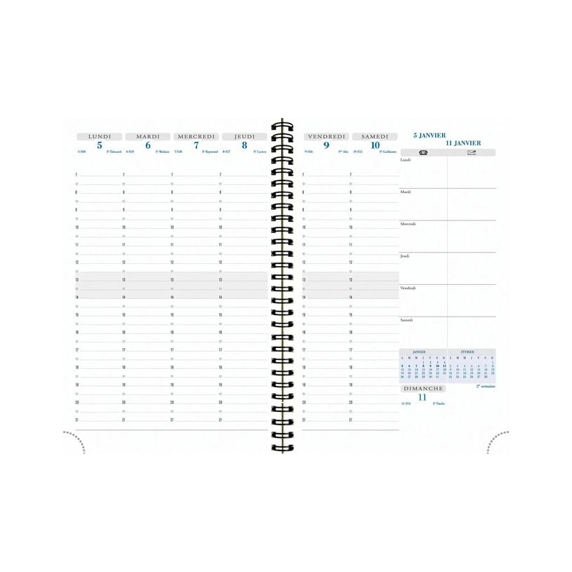 3660942086455-Exacompta All-In-One Horizons - Recharge pour agenda - 2025 - semainier - reliure à anneaux métalliques - 20 W - 15--0