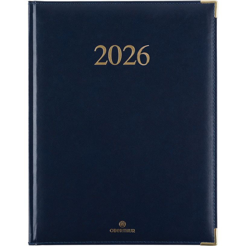 3664447206240-Agenda Kiev - 1 semaine sur 2 pages - 22 x 28 cm - bleu marine - Oberthur--0