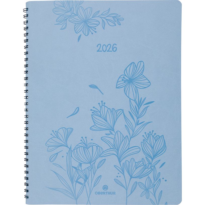 3664447204857-Agenda à spirale Primrose - 1 semaine sur 2 pages - 22 x 28 cm - corail - Oberthur--0