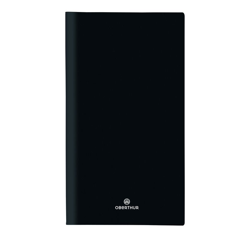 3664447209081-Agenda de poche spiralé Malmo - 1 semaine sur 2 pages - 9,5 x 17 cm - noir - Oberthur--0