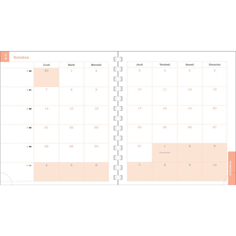 3660942085960-Agenda de bureau Sophie Adde Lady 18S spiralé - 1 semaine sur 2 pages - 15 x 17 cm - Viol-P_405186229_6-5