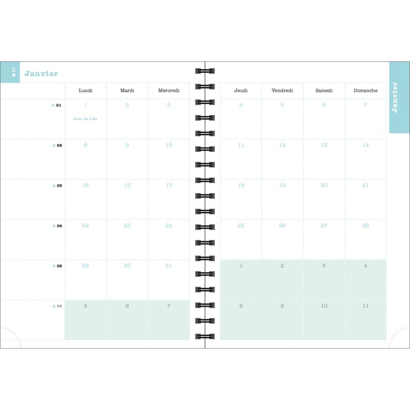 3660942086462-Agenda de bureau Sophie Adde Lady 20S spiralé - 1 semaine sur 2 pages - 15 x 21 cm - Viol-P_405186231_3-2