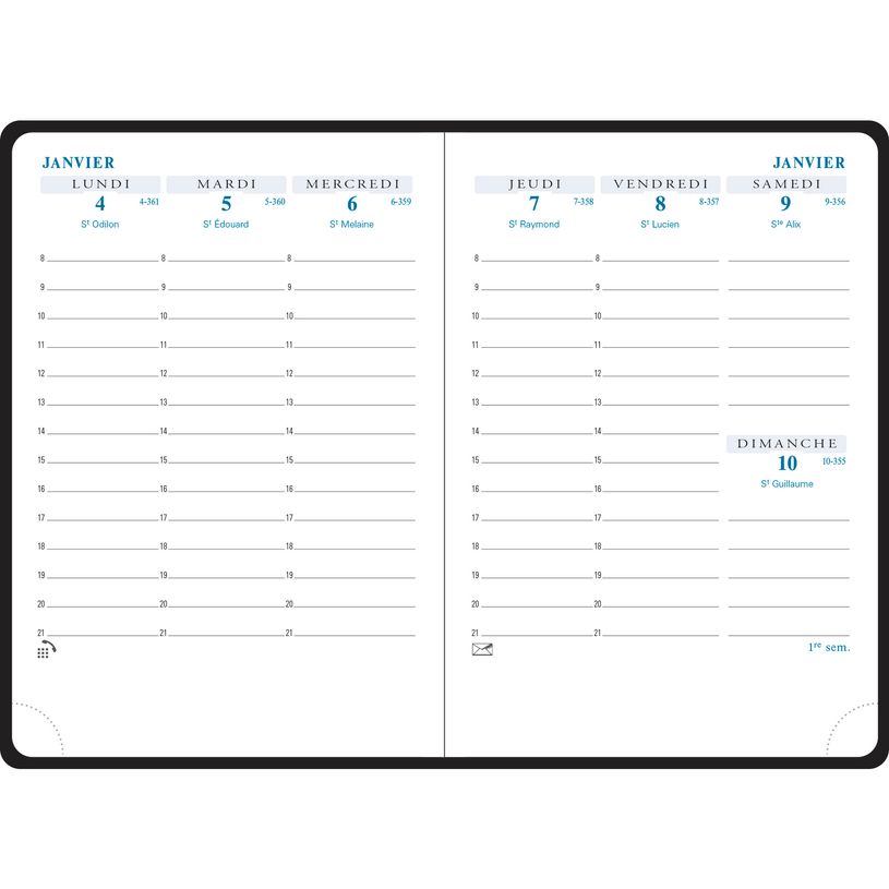3660942085649-Exacompta Sesame Horizons - Agenda 9 x 13 cm - 2025 - semainier - reliure cousue - 13 Pocket - disponi-P_405186239_4-2