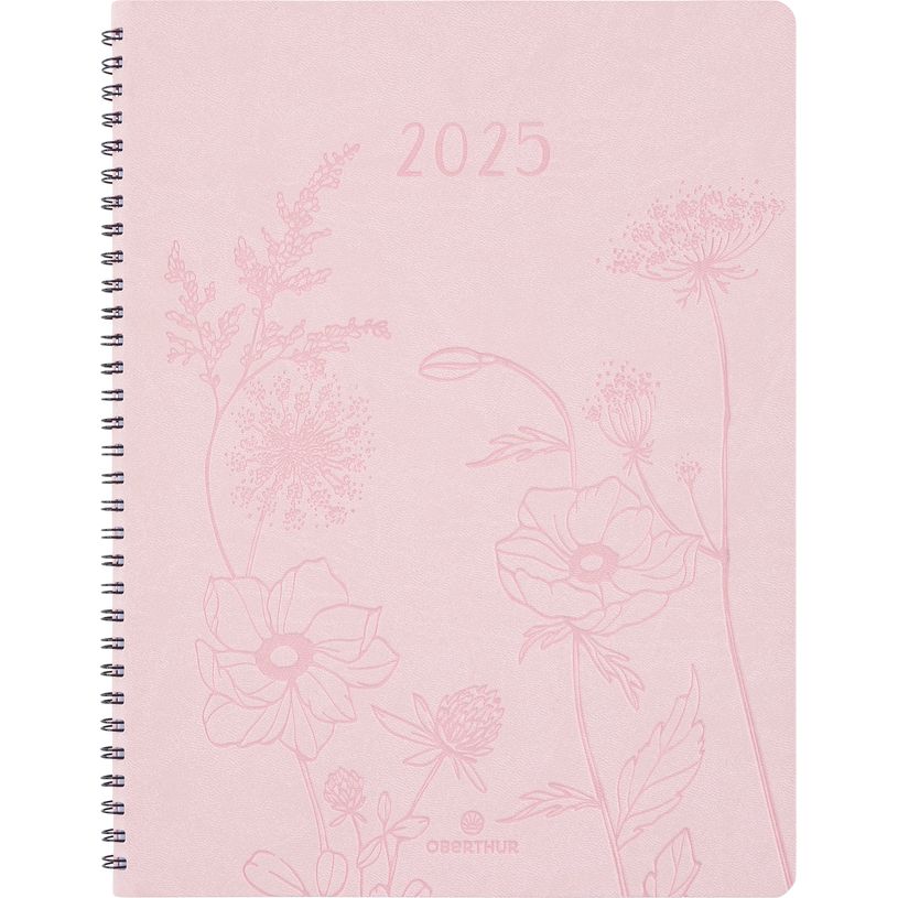 3664447204840-Agenda à spirale Primrose - 1 semaine sur 2 pages - 22 x 28 cm - rose - Oberthur-P_405186326_1-0