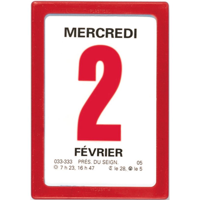 3664447206752-Oberthur - Bloc éphéméride classique - 6 x 9 cm - rouge-P_405186425_1-0