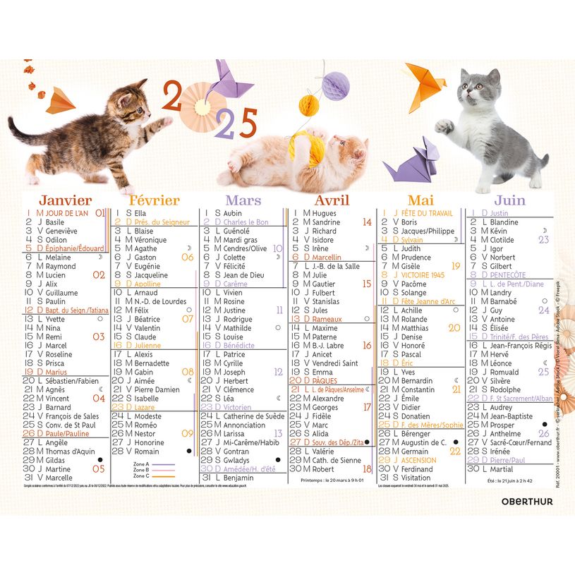 3664447193458-Mini calendrier illustré - 6 mois par face - 13,5 x 17,5 cm - différents modèles dispon-P_405186493_1-0