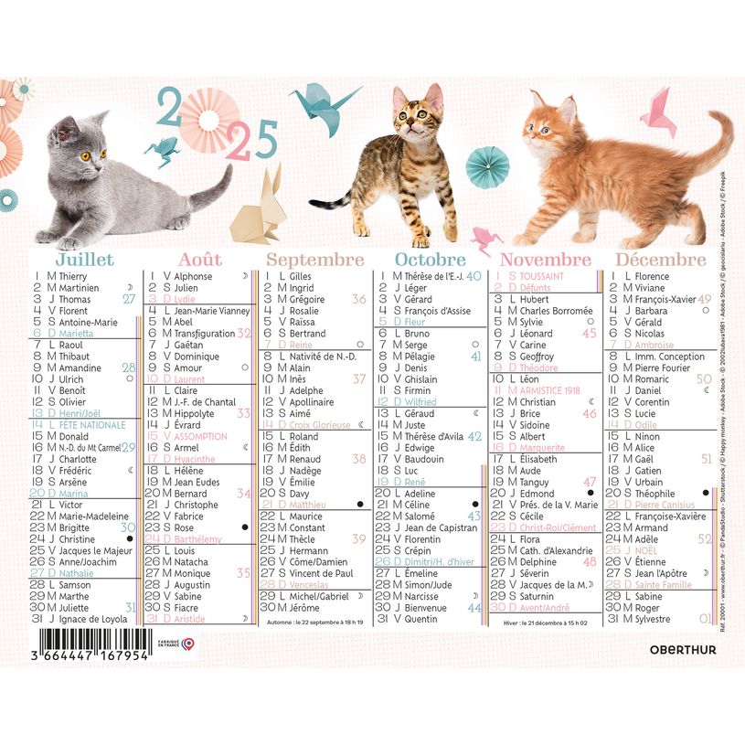 3664447193458-Mini calendrier illustré - 6 mois par face - 13,5 x 17,5 cm - différents modèles dispon-P_405186493_2-1