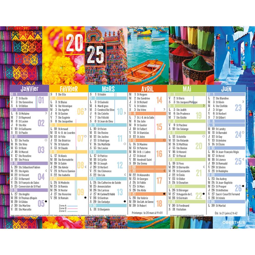 3664447193458-Mini calendrier illustré - 6 mois par face - 13,5 x 17,5 cm - différents modèles dispon-P_405186493_3-2