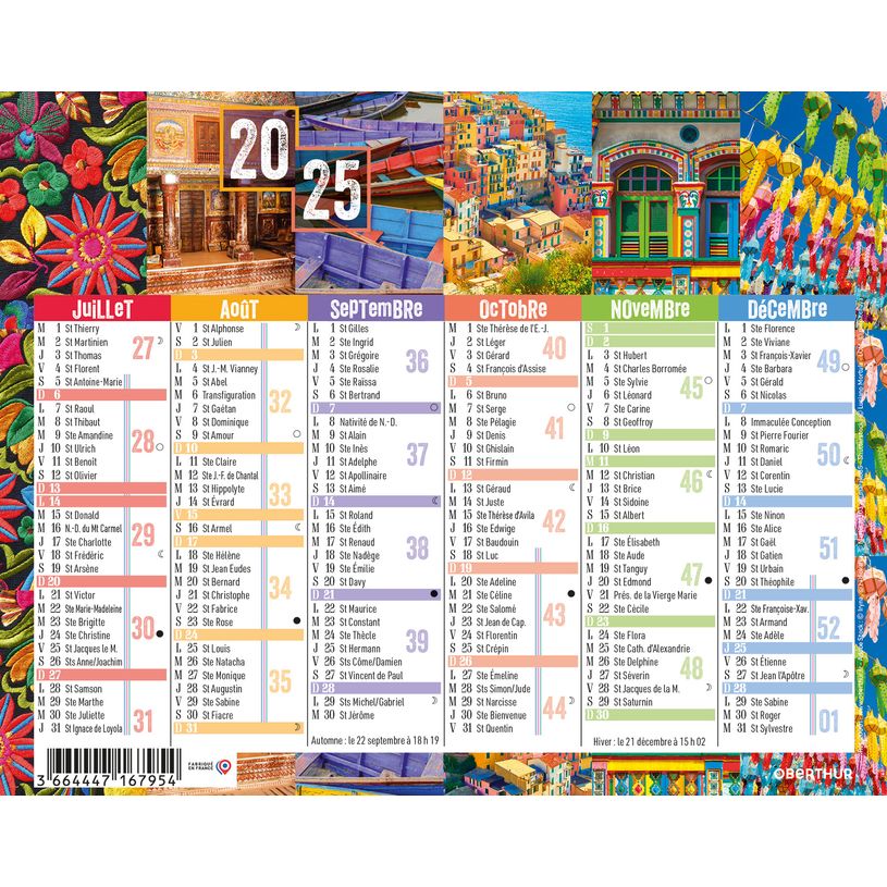 3664447193458-Mini calendrier illustré - 6 mois par face - 13,5 x 17,5 cm - différents modèles dispon-P_405186493_4-3