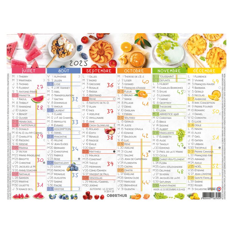 3664447193458-Mini calendrier illustré - 6 mois par face - 13,5 x 17,5 cm - différents modèles dispon-P_405186493_6-5