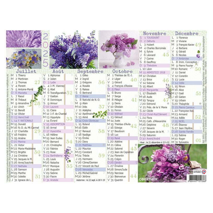 3664447193458-Mini calendrier illustré - 6 mois par face - 13,5 x 17,5 cm - différents modèles dispon-P_405186493_8-7