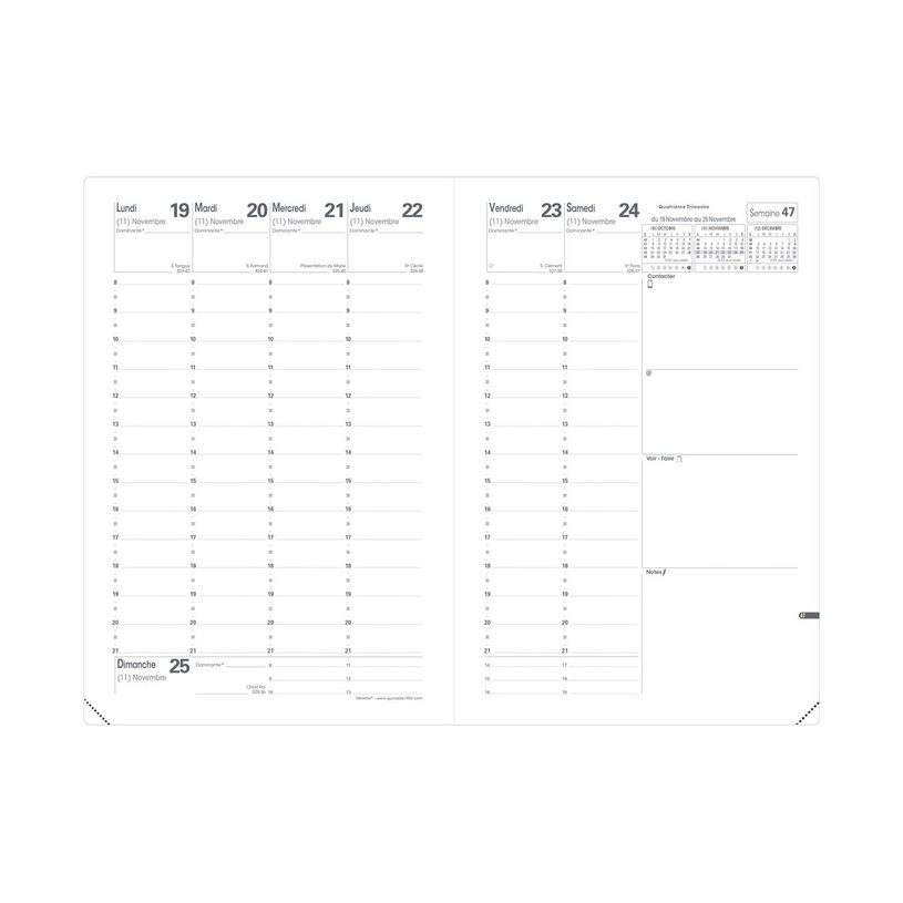 3371010509775-Quo Vadis - Agenda - 2025 - Ministre - Semainier Planning - Français - Toscana - Beige - 13 mois de décembre à décembre - 16x24 cm - Papier Clairefontaine blanc - Fabri--1