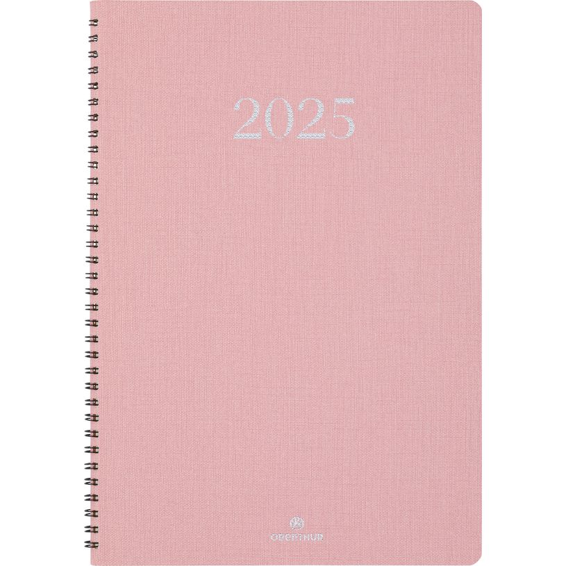 3664447181196-Agenda de poche spiralé Galway - 1 semaine sur 2 pages - 10 x 15 cm - rose - Oberthur-P_405188530_1-0