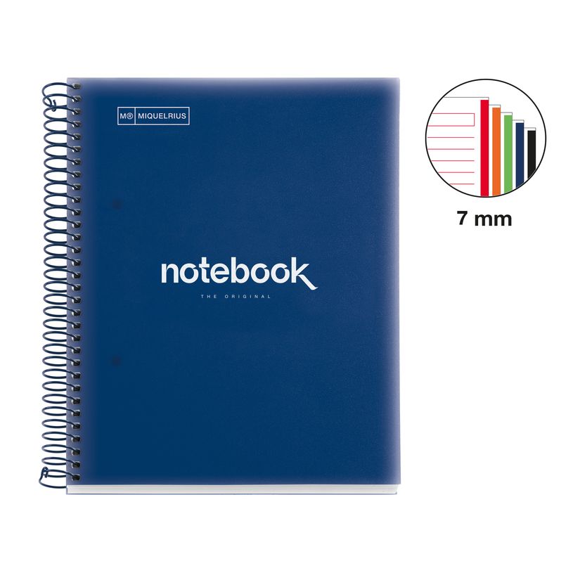 8422593499498-Notebook Miquelrius, à couverture souple format A5 à rayures horizontales, 120 feuilles de 5 couleurs, collection Emotions, c--1