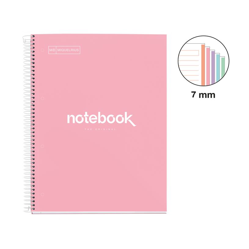 8422593485651-Notebook Emotions, couverture rigide, A4 lignes horizontales 7 mm, 120 feuilles de 5 couleurs, Miquelri--1