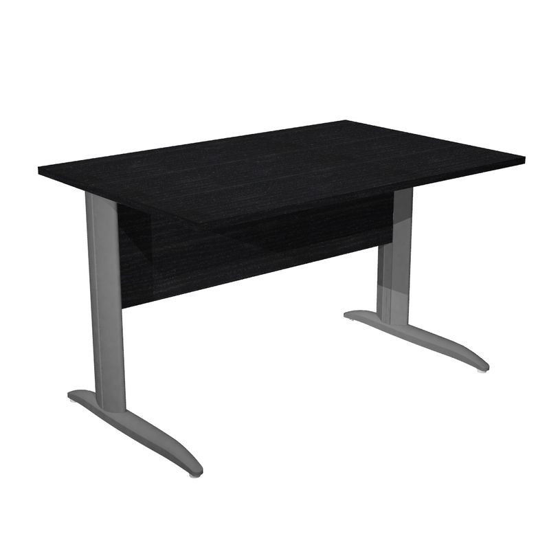 0404052255904-Bureau droit Trend - L160 - Pieds métals - plateau imitation frêne noir - pied anthracit-P_405225590_1-0