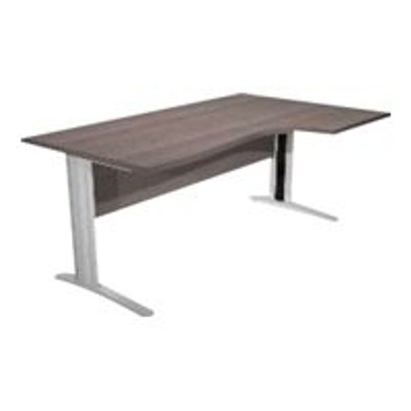 0404052256727-Bureau compact Trend - L160 cm - retour à droite - Pieds métals effet chromé - plateau gris - (pieds de renfort obligat-P_405225672_1-0