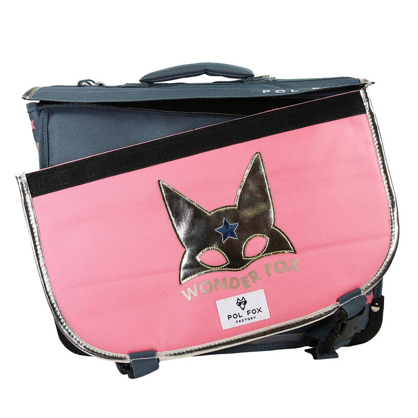 3663842008954-Cartable 35 cm Wonder Fox- 2 compartiments- gris-  Pol Fox-P_405225989_2-1