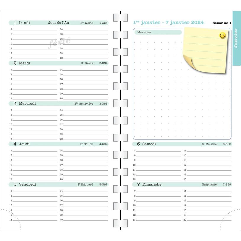 3660942087162-Agenda de poche spiralé Color Design - 1 semaine sur 2 pages - 9 x 16 cm - tournesols - E-P_405228033_3-2