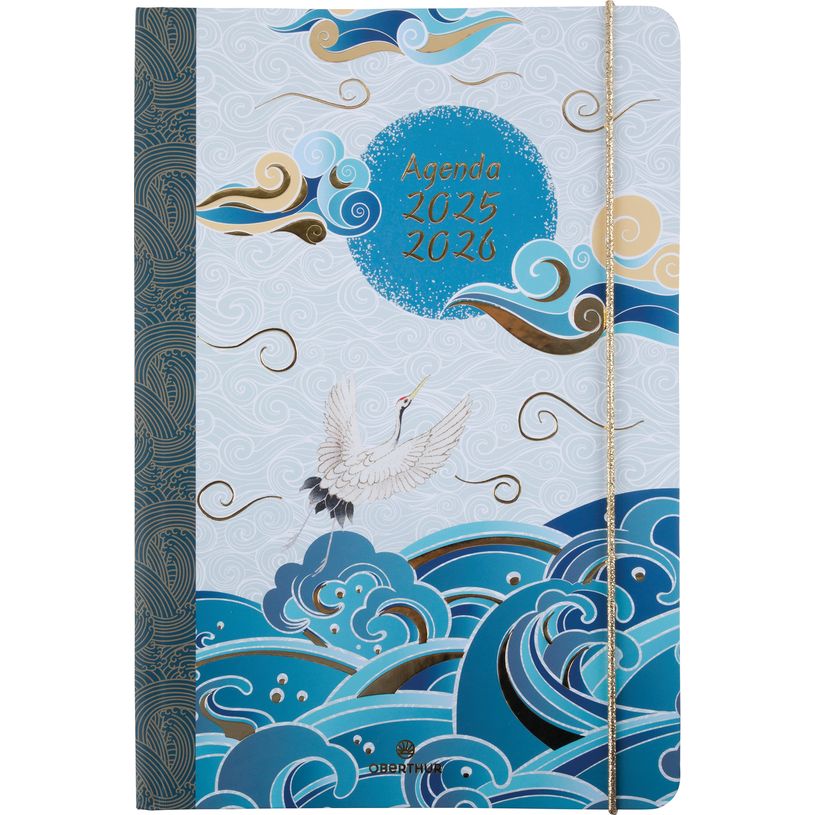 3664447200231-Agenda à élastique Sakura - 1 semaine sur 2 pages - 17 x 24,5 cm - vagues - Oberthur-P_405228480_1-0