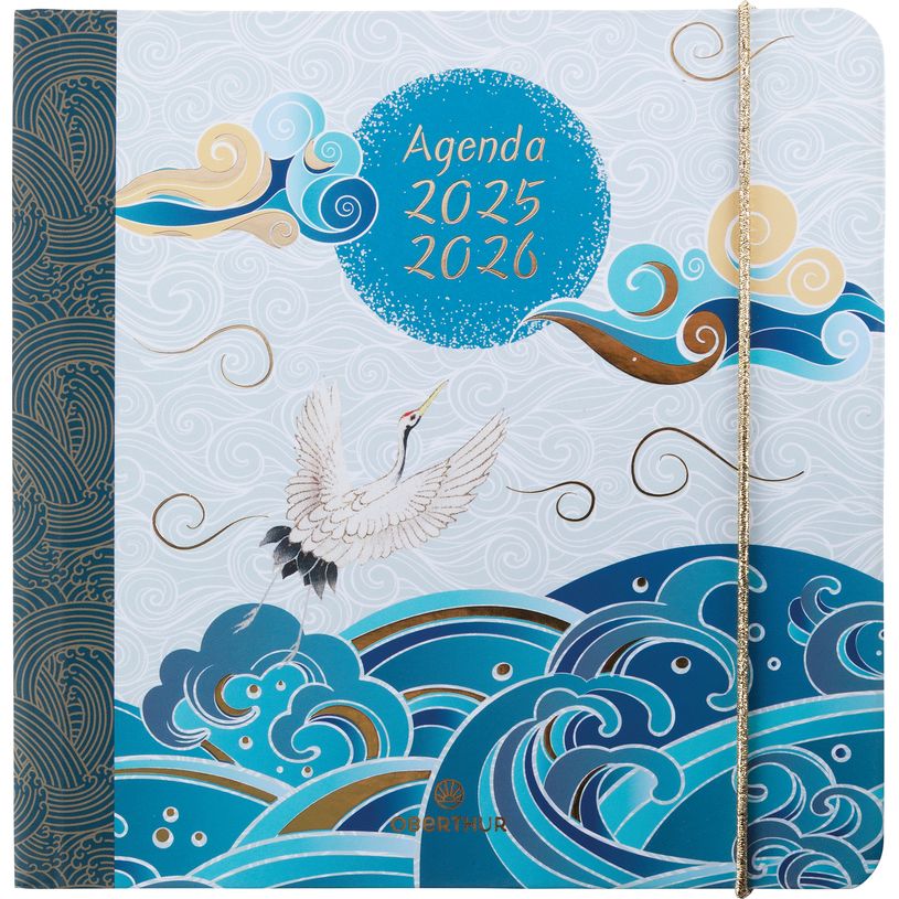 3664447200255-Agenda à élastique Sakura - 1 semaine sur 2 pages - 16,5 x 16,5 cm - vagues - Oberthur-P_405228482_1-0