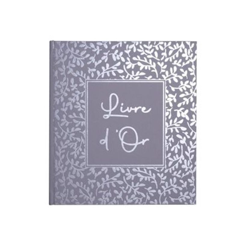 3130630473657-Exacompta Autentik - Livre d'or - 210 x 190 mm - 70 feuilles / 140 pages - papier blanc - motif floral - couverture grise et bleu-P_405229910_2-0