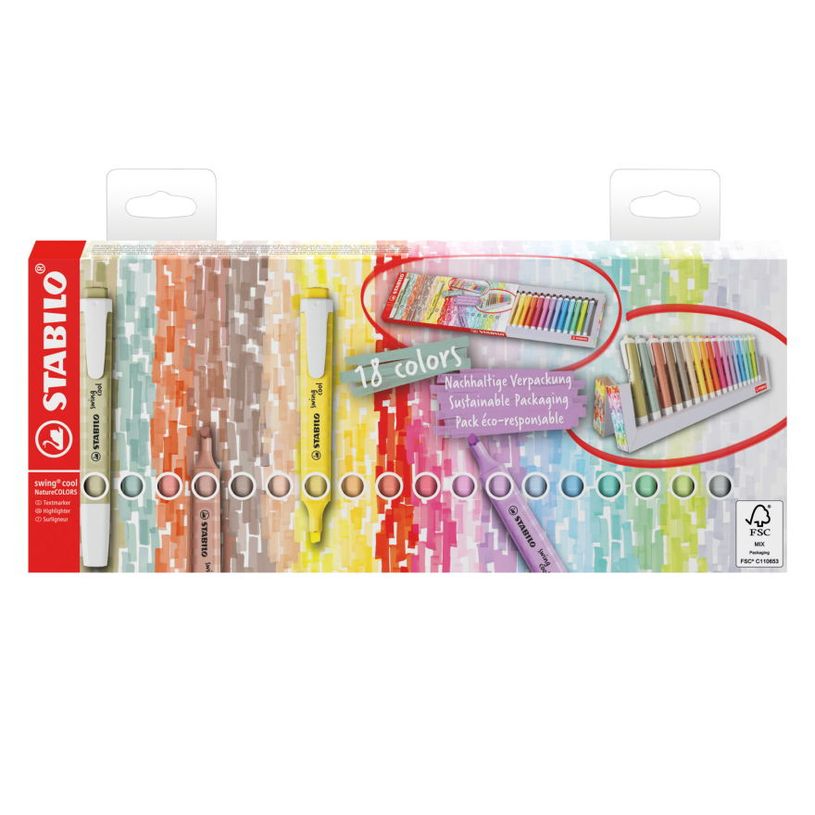 4006381618854-STABILO swing cool  - 18 surligneurs : 12 Pastel + 6 NatureCOLORS-P_405230169_1-0