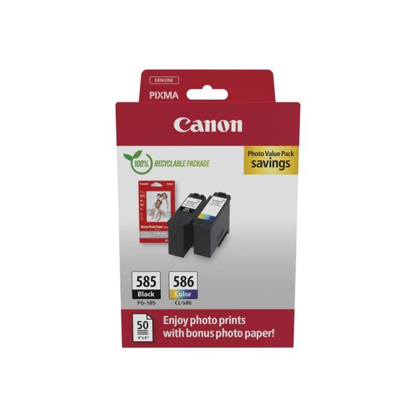 8714574683089-Canon PG-585/CL-586 Photo Value Pack - Pack de 2 - noir, couleur (cyan, magenta, jaune) - boîte de suspension - jeu-P_405230274_1-0