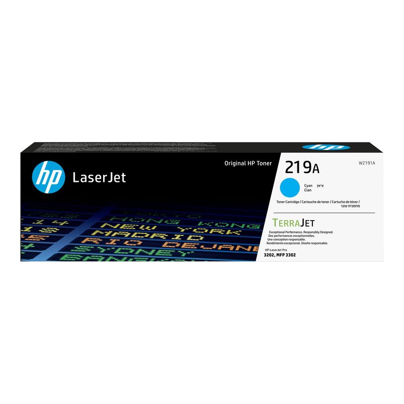 0195161016288-HP 219A - Cyan - original - LaserJet - cartouche de toner (W2191A) - pour P/N: 499Q6F#BAZ, 499Q7F#BAZ, 499Q8F#ABF, 499Q8F#BAZ, 499-P_405233038_10-8