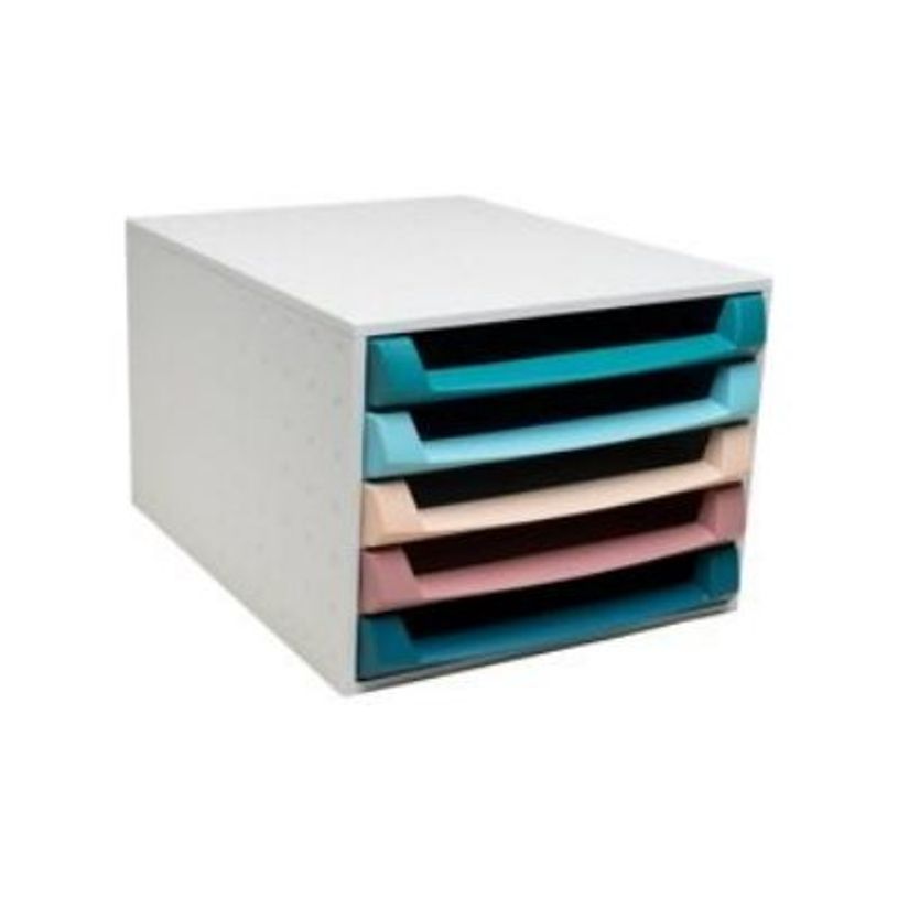 9002493221604-Exacompta Skandi - Corbeille à courrier - 5 tiroirs - pour A4 Plus - bleu canard, bleu glacé, -P_405233384_3-0