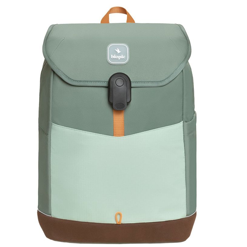 0404052342185-Sac à dos scolaire Noah - 43,5 cm - 1 compartiment - kaki - Biopic--0