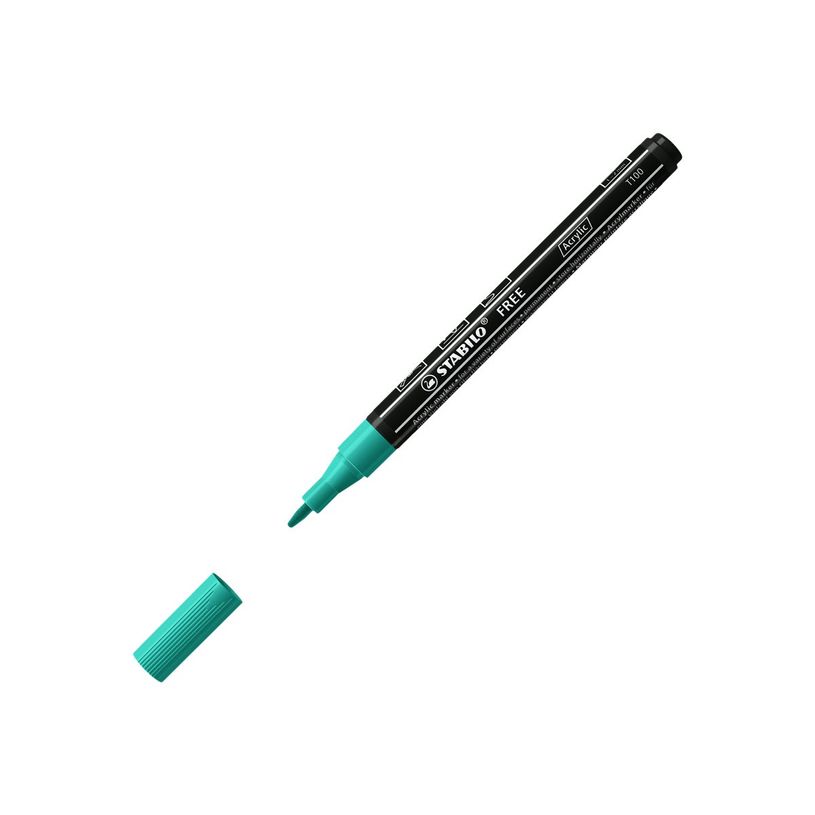 4006381615143-STABILO Free T300 Candy - 5 Marqueurs - permanent - rose poudré, rose, bleu clair, bleu cobalt, blanc - opaque - encre acrylique -P_405234765_3-2