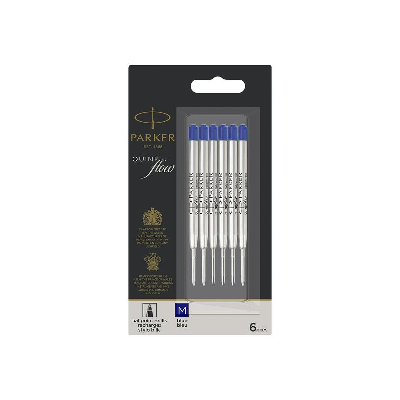 3026980251567-Parker QUINKflow - Recharge - bleu - encre pigmentée - moyen (pack de 6)-P_405242335_1-1