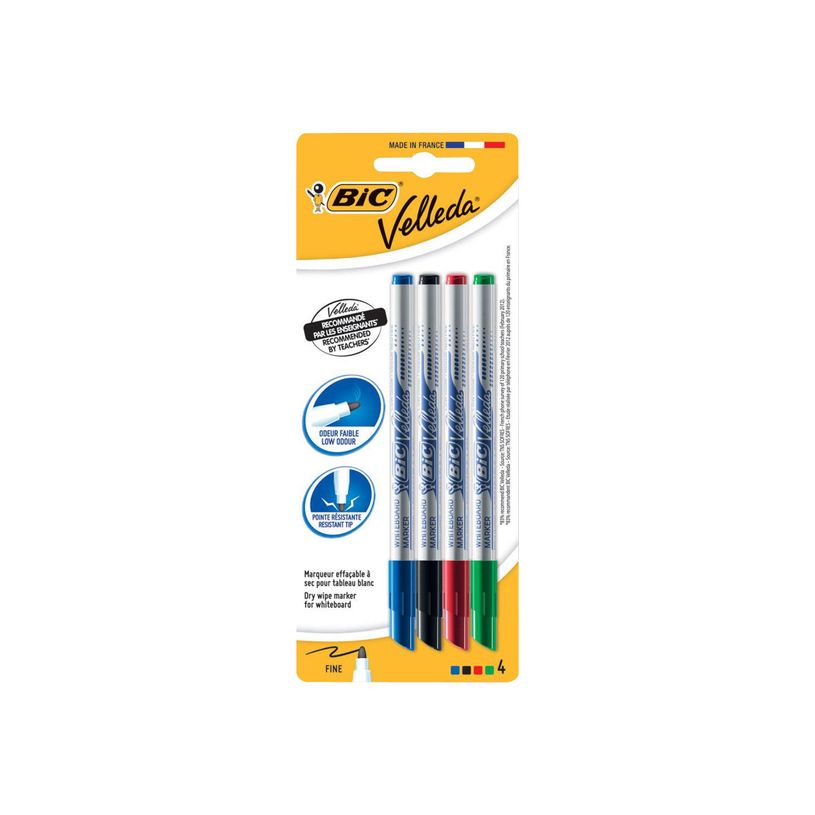 3086120027247-BIC VELLEDA 1721 - Marqueur - pour tableau blanc - noir, rouge, bleu, vert - encre à base d'alc-P_405242542_1-0