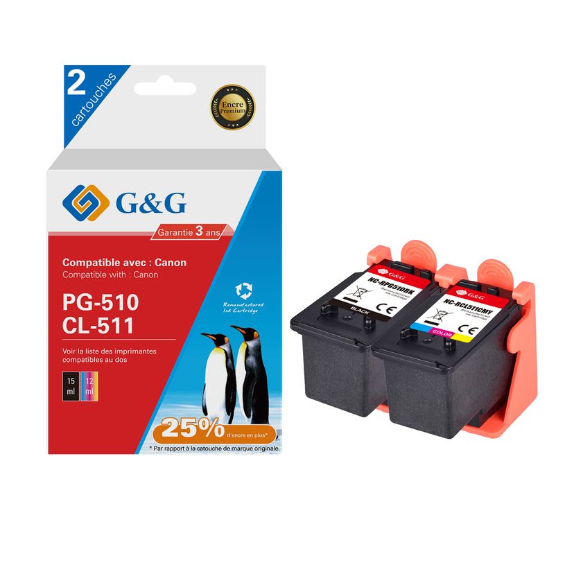 6937173407784-Cartouche compatible Canon PG-510/CL-511 - Pack de 4 - noir, cyan, magenta, jaune - G&G-P_405243023_1-0