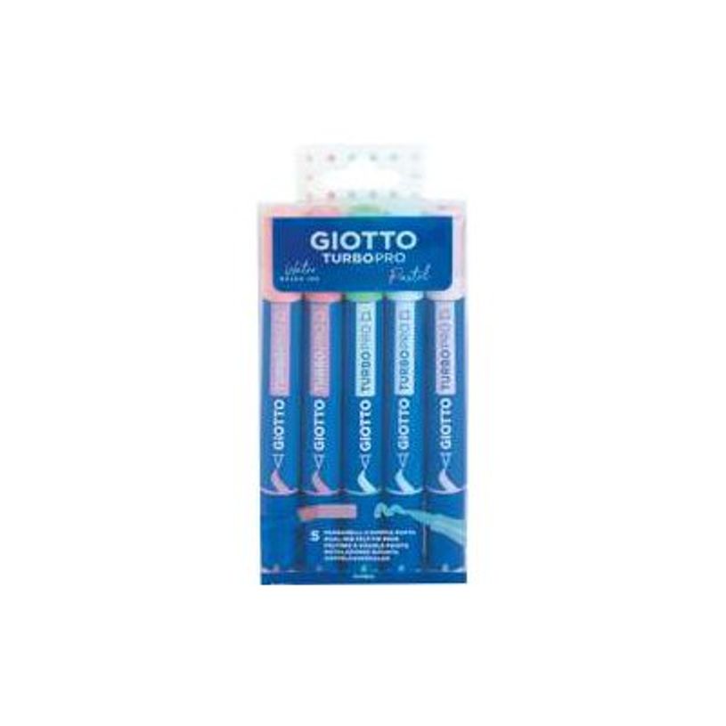 8000825061141-GIOTTO TurboPro - Crayon-feutre - couleurs pastel (pack de 5)-P_405243541_2-0