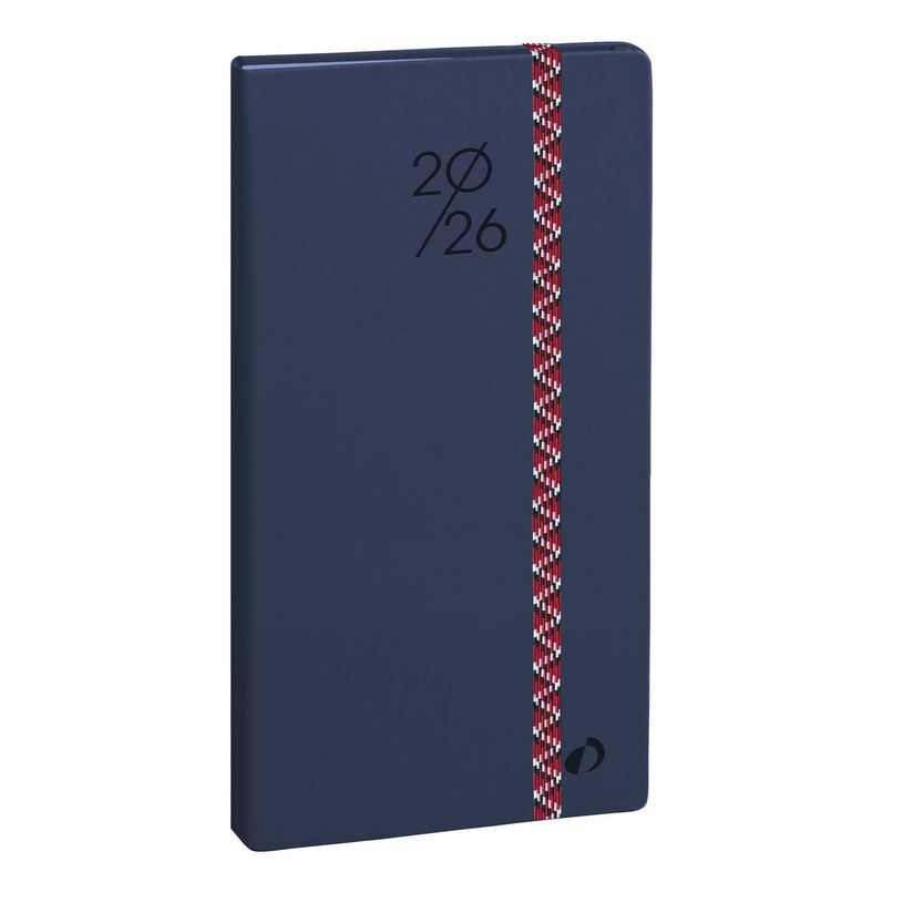 3371010532339-Agenda Année Civile - ITALNOTE B FR - Couverture Paco avec élastique - Bleu marine - 8,8x17 cm  Semainier - 12 mois et 1/2 de mi-décembre à déc--0