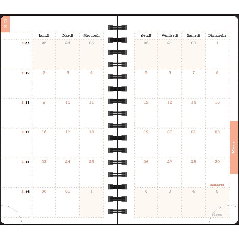 3660942088299-Agenda de poche Ondine Lady 16S spiralé - 1 semaine sur 2 pages - 9 x 16 cm - disponible dans différentes co--12