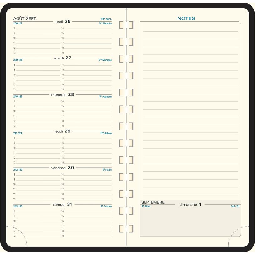 3660942088336-Agenda de poche Baby Croco Espace 17S spiralé - 1 semaine sur 2 pages - 9 x 17,5 cm - disponible dans différentes cou--3