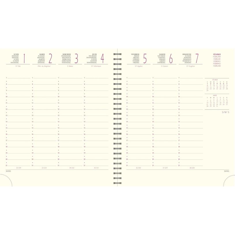 3660942088374-Agenda de bureau Baby Croco Eurotime 18S spiralé - 1 semaine sur 2 pages - 15 x 17 cm - disponible dans différentes cou--2