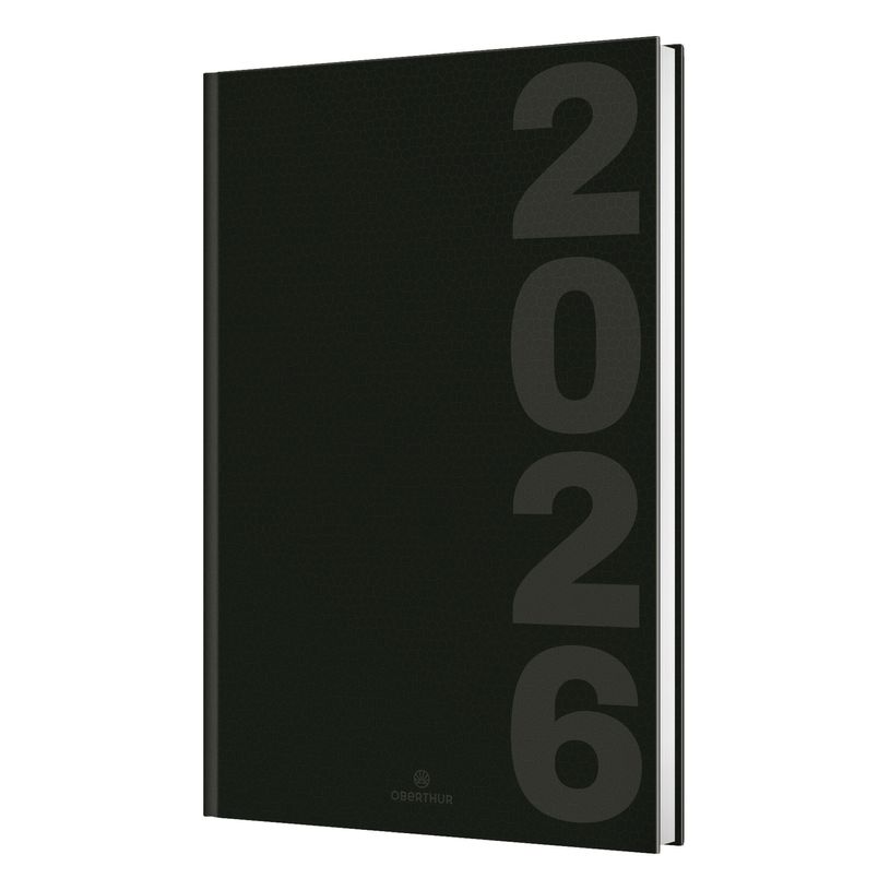 3664447211510-Agenda Dublin - 1 semaine sur 2 pages - 22 x 28 cm - noir - Oberthur--0