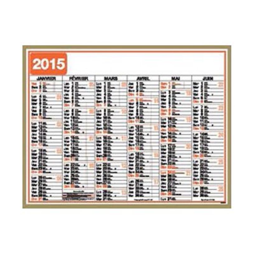 3664447209494-Oberthur Classique - Planificateur - fixation murale - 2015 - visualisation de 6 mois - 52-P_405244447_1-0