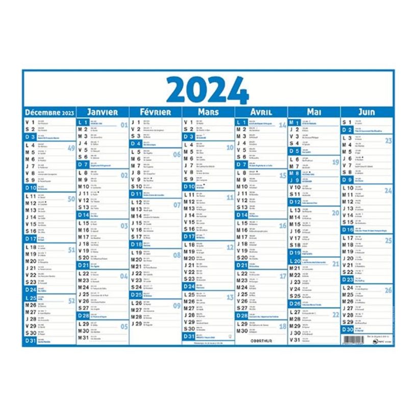 3664447209517-Oberthur Classic - Calendrier - 2023-2024 - visualisation de 7 mois - 265 x 210 mm - daté-P_405244449_1-0