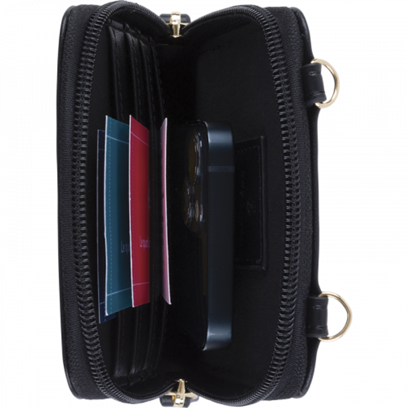 3664447203928-Oberthur Lisbonne - Sac Téléphone Noir – Petit Sac Bandoulière Élégant Mix-Matière, Porte-Monnaie Am-P_405246753_2-1