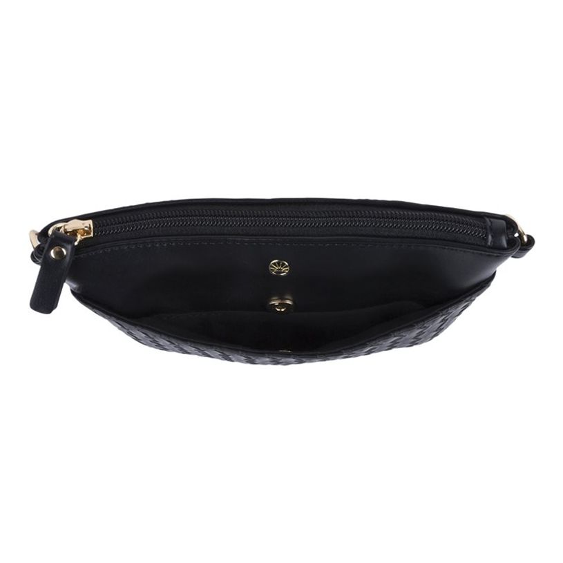 3664447203935-Oberthur Lisbonne - Sac Bandoulière Noir – Élégant en Mix-Matière Tressé/Lisse, Poche Avant Ai-P_405246755_6-4