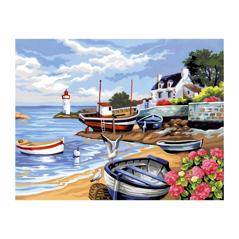3700010411427-OZ INTERNATIONAL Painting by Number Rivage Brenton - Peinture par numéro - 300 x 400 mm-P_405249707_1-2