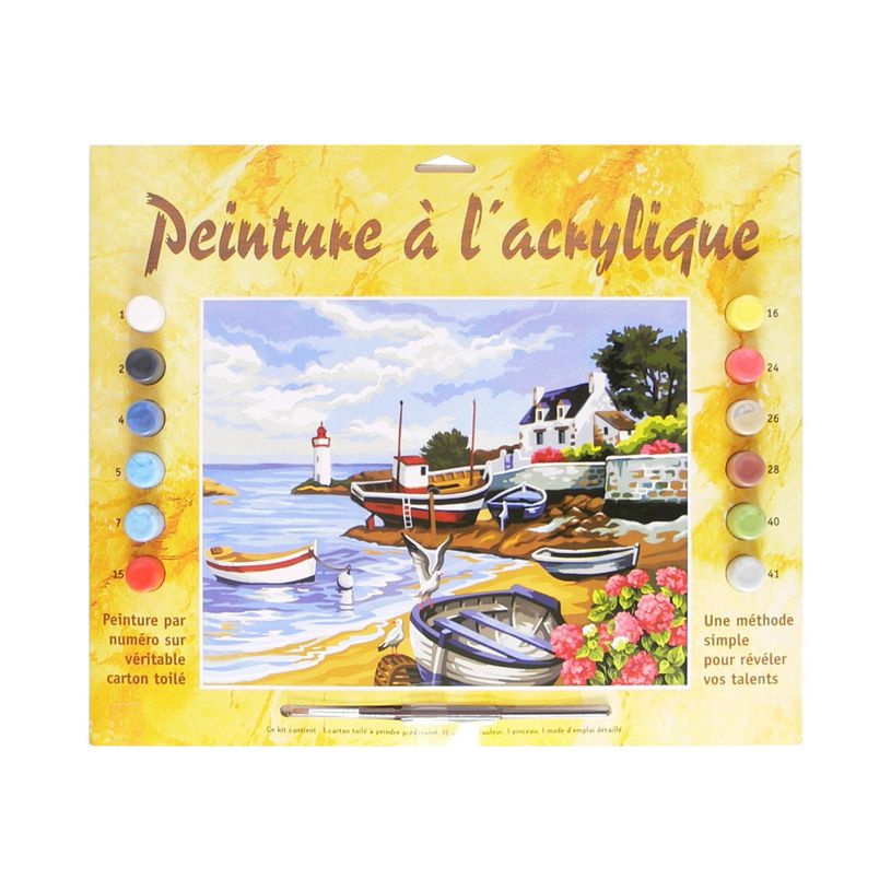 3700010411427-OZ INTERNATIONAL Painting by Number Rivage Brenton - Peinture par numéro - 300 x 400 mm-P_405249707_2-0
