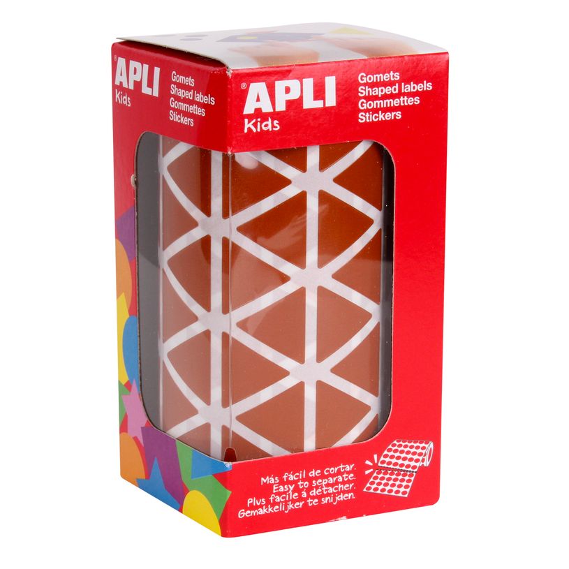 8410782114963-APLI kids - Adhésif décoratif - triangulaire - 20 x 20 x 20 cm - 59 feuilles - brun--0